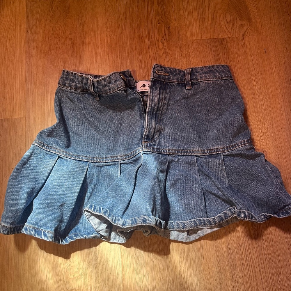 Ardene Denim Pleated Skirt